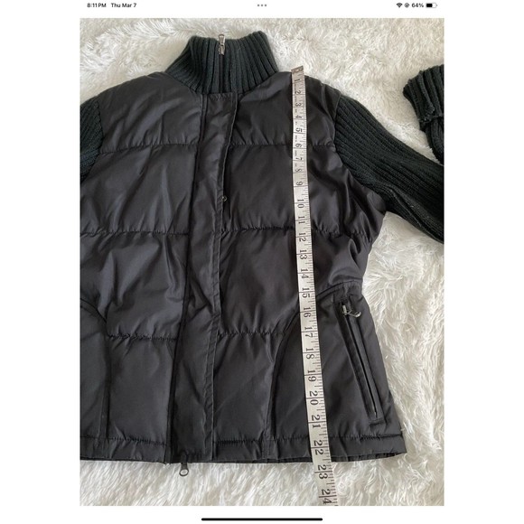 United Colors of Benetton Puffer Jacket W/Sweater Sleeves Full Zip Size 44/XS - Picture 7 of 10